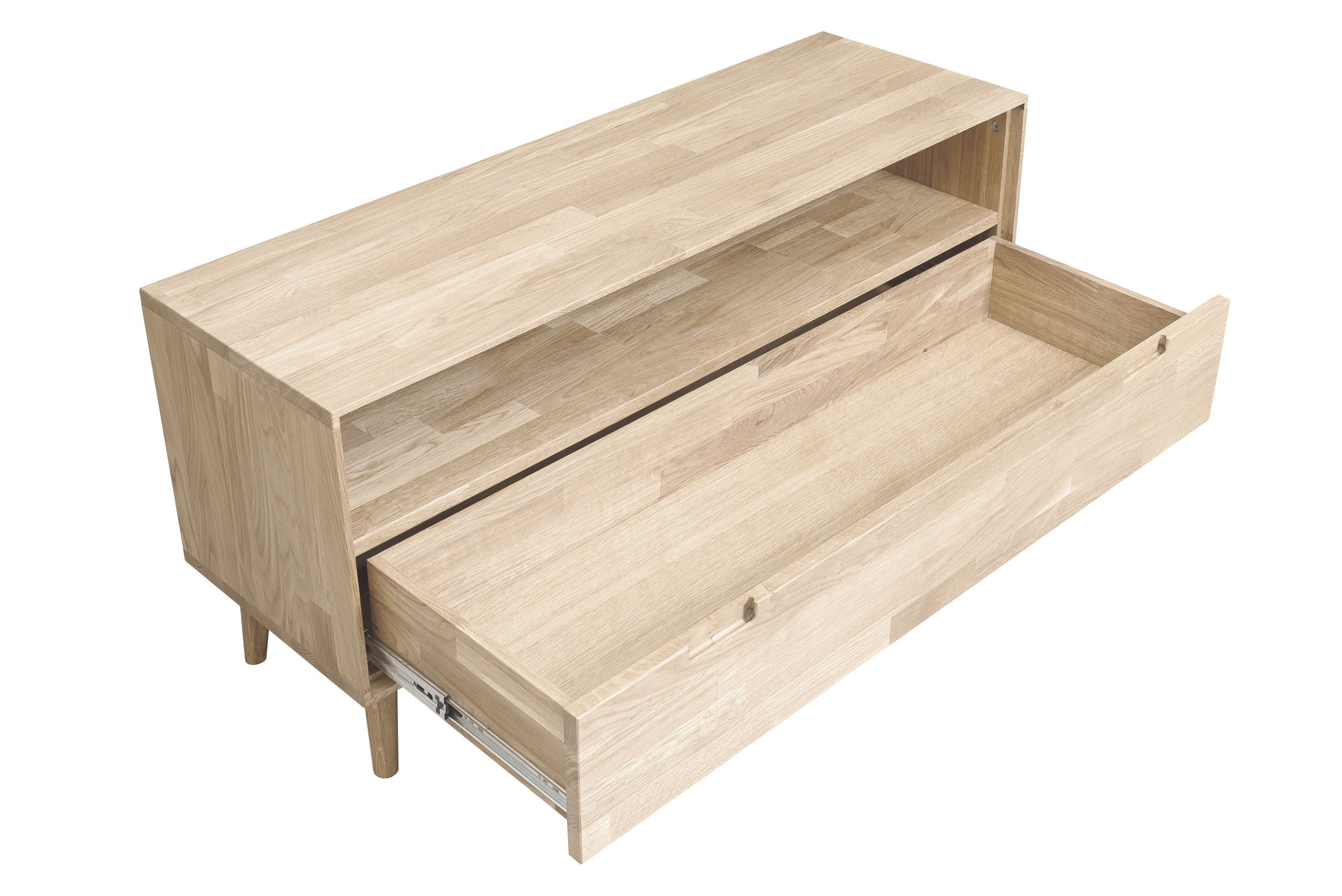 NordicStory Mueble de TV de madera maciza de roble
